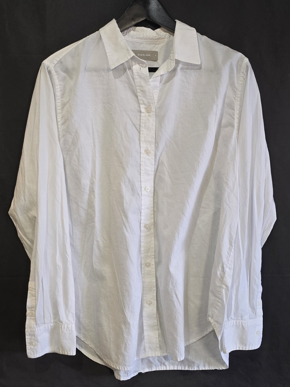 Everlane White Relaxed Cotton Poplin Long Sleeve Button Down Shirt